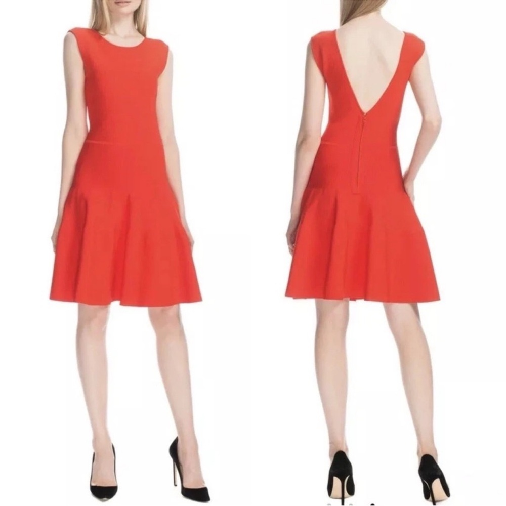 ISSA LONDON Crimson Rayon Rib Dress S - Picture 3 of 4